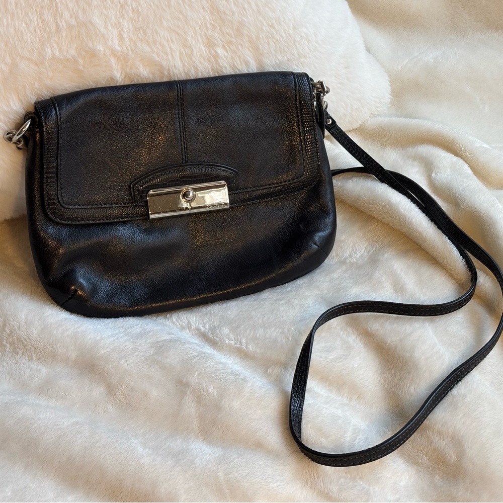 Coach - “Kristin” Bag - Vintage Leather Crossbody Purse w/ Silver Hadware